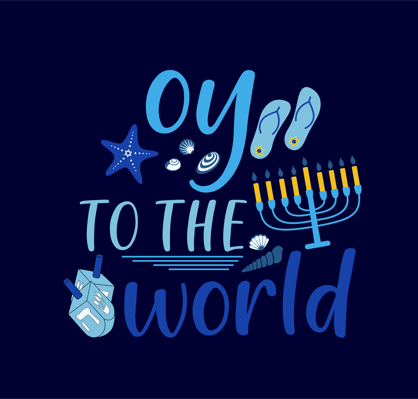 oy to the world hanukkah beach DTG design graphic