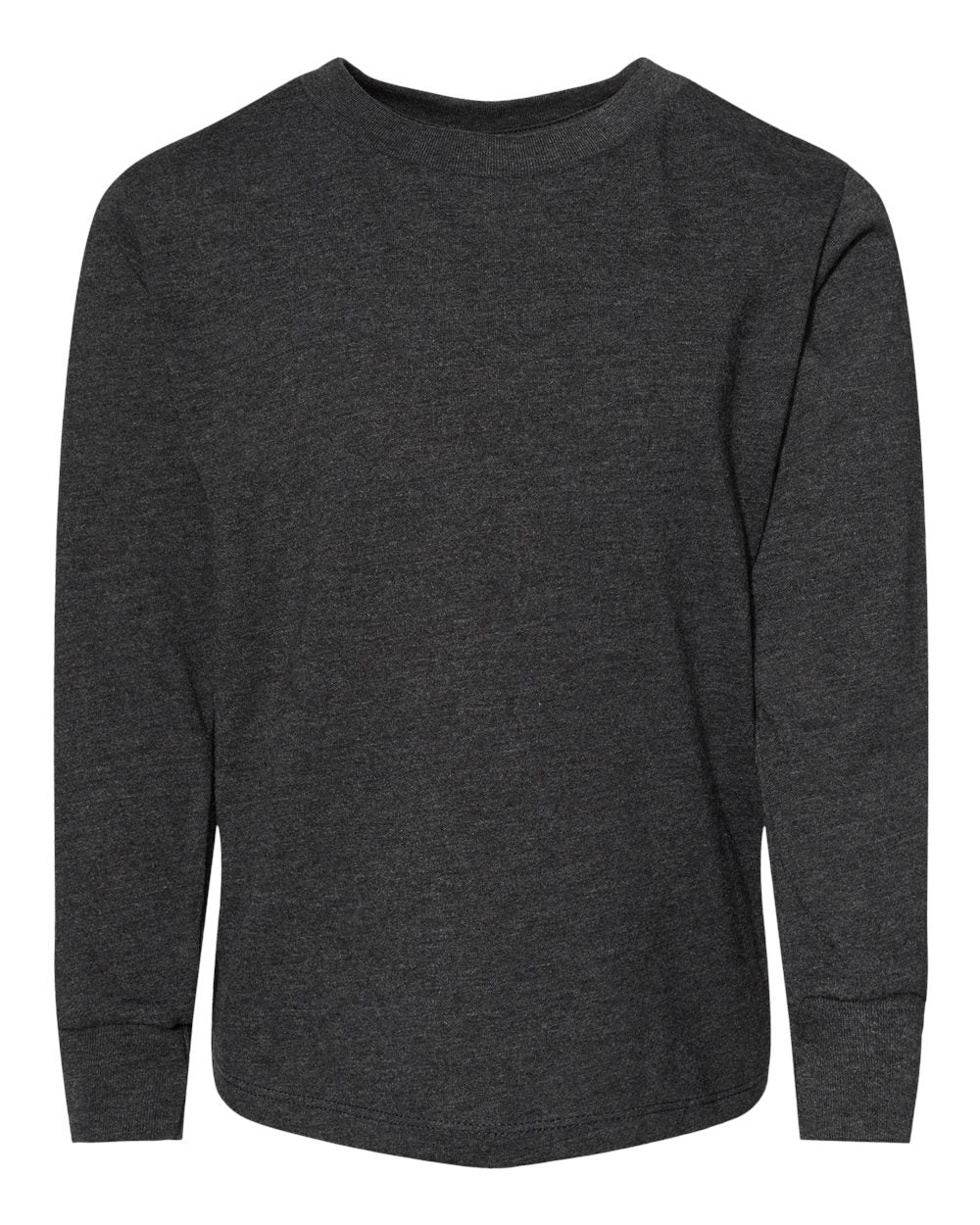 bella+canvas toddler long sleeve tee dark grey heather