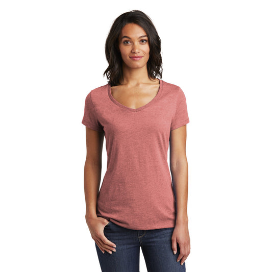 district womens v-neck tee blush frost