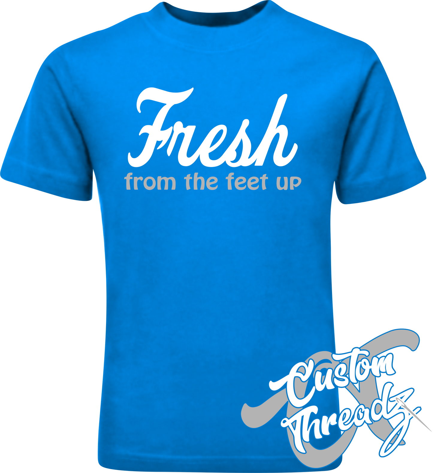 sapphire tee with fresh DTG printed design