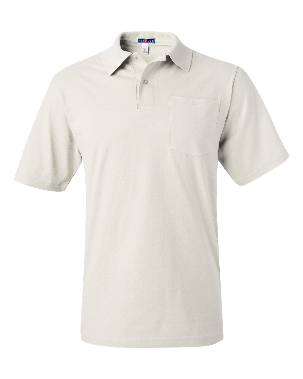 jerzees pocket polo white