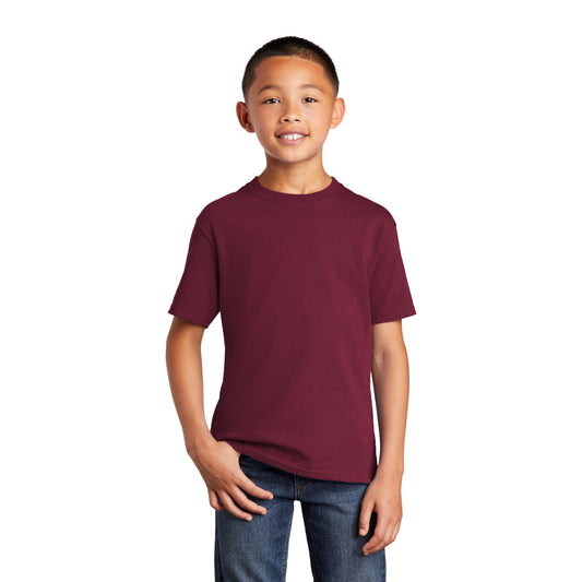 port & company youth core cotton tee cardinal red