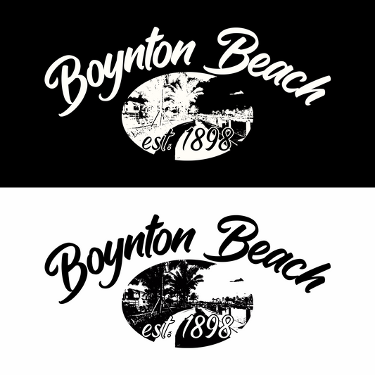 boynton beach DTG design graphic in black and white