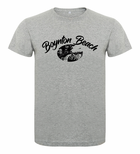 athletic heather grey t-shirt with boynton beach DTG printed design