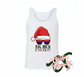 unisex white tank top with big nick energy DTG printed design