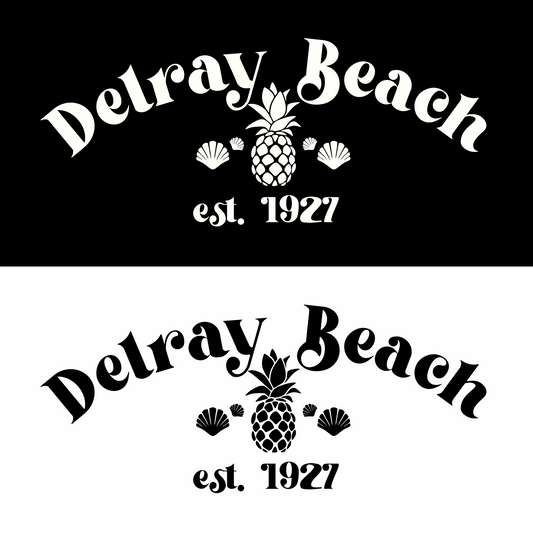 delray beach DTG design graphic in black and white