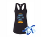 women's black tank top with happy challah days challah bread DTG printed design