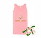 pink tank top with jingle shells christmas tree made out of shells DTG printed design