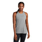 model wearing sport-tek womens triblend wicking tank in light grey heather