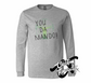 athletic heather long sleeve tee with you da mando mandalorian DTG printed design