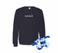 navy crewneck sweatshirt with mensch DTG printed design