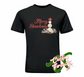 black t-shirt with merry beachmas christmas DTG printed design