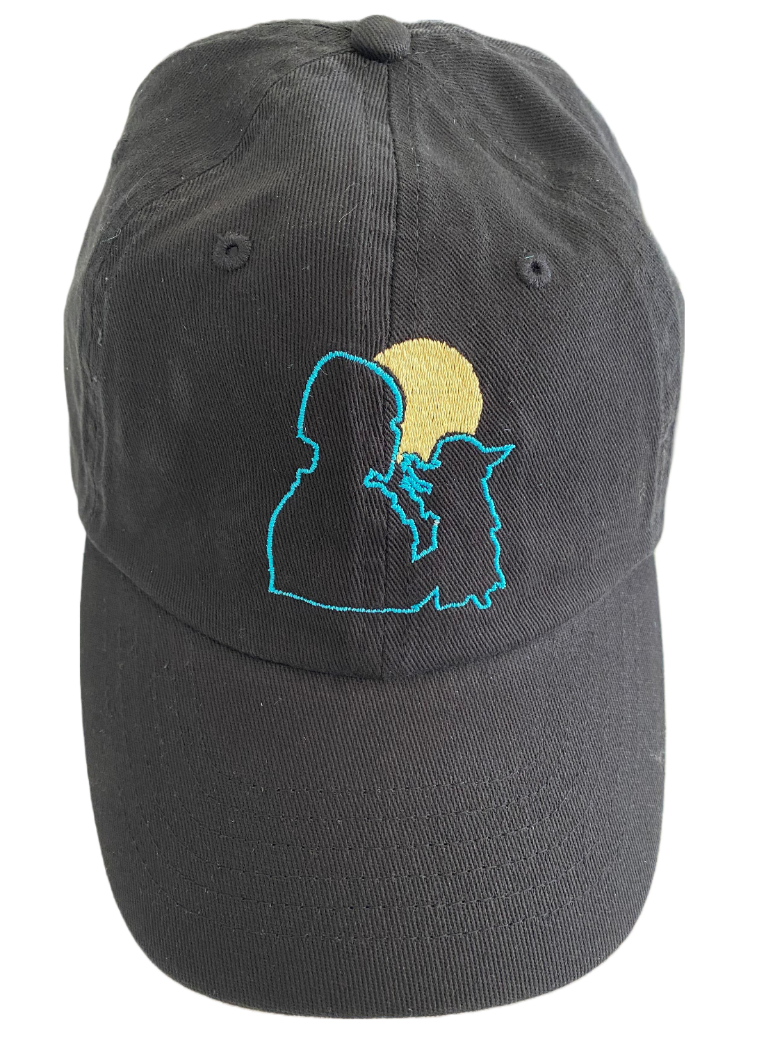 black dad cap with this is the way mandalorian and baby yoda grogu embroidery