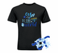 black t-shirt with oy to the world hanukkah beach DTG printed design