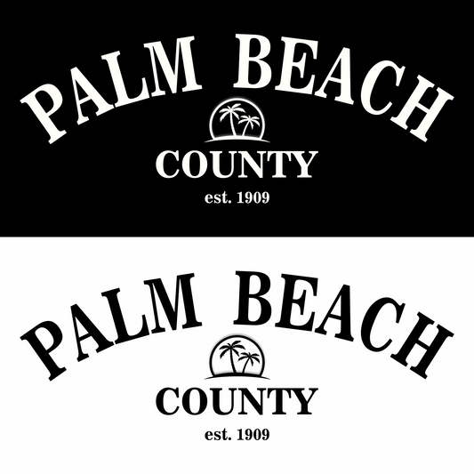 palm beach county DTG design graphic in black and white