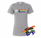 athletic heather grey womens tee with progress pride flag rainbow DTG printed design