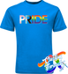sapphire tee with progress pride flag DTG printed design