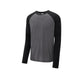 sport-tek long sleeve triblend wicking raglan tee black triad solid grey charcoal