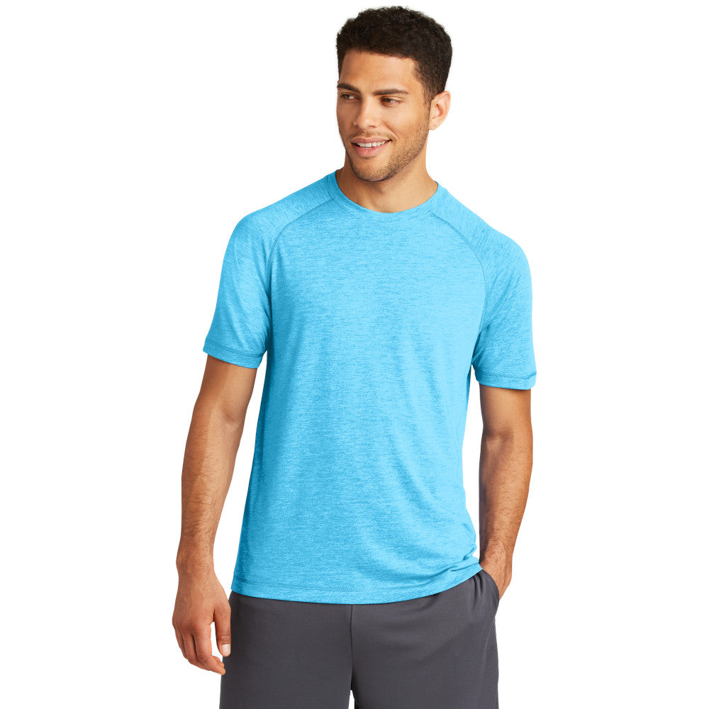 sport-tek triblend wicking raglan tee pond blue heather