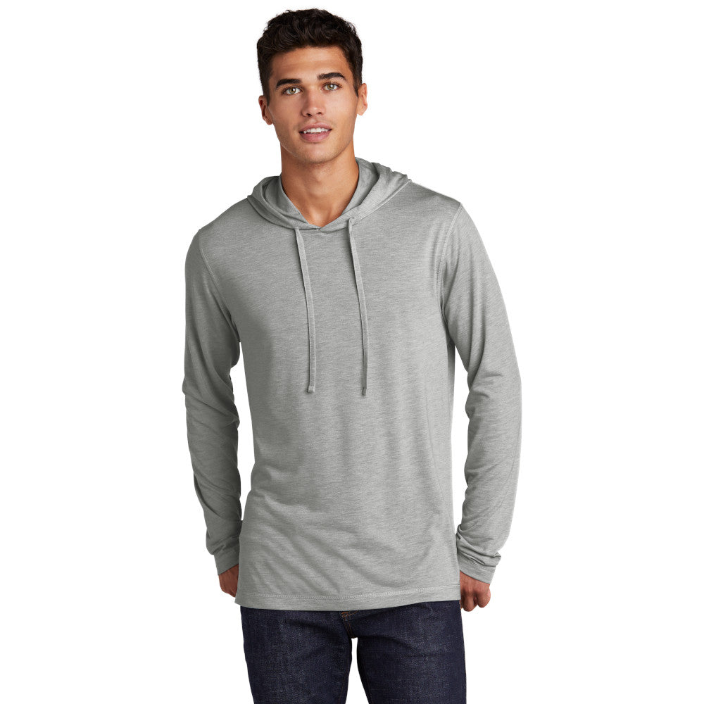 sport-tek triblend wicking long sleeve hoodie light grey heather
