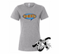 athletic heather grey womens tee with shibby dude wheres my car DTG printed design
