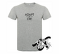 athletic heather grey tee with adapt or die the infamous collection DTG printed design