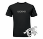 black tee with legend the infamous collection DTG printed design