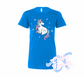 sapphire womens tee with unicorn rainbow DTG printed design