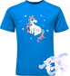 sapphire tee with cute rainbow unicorn DTG printed design