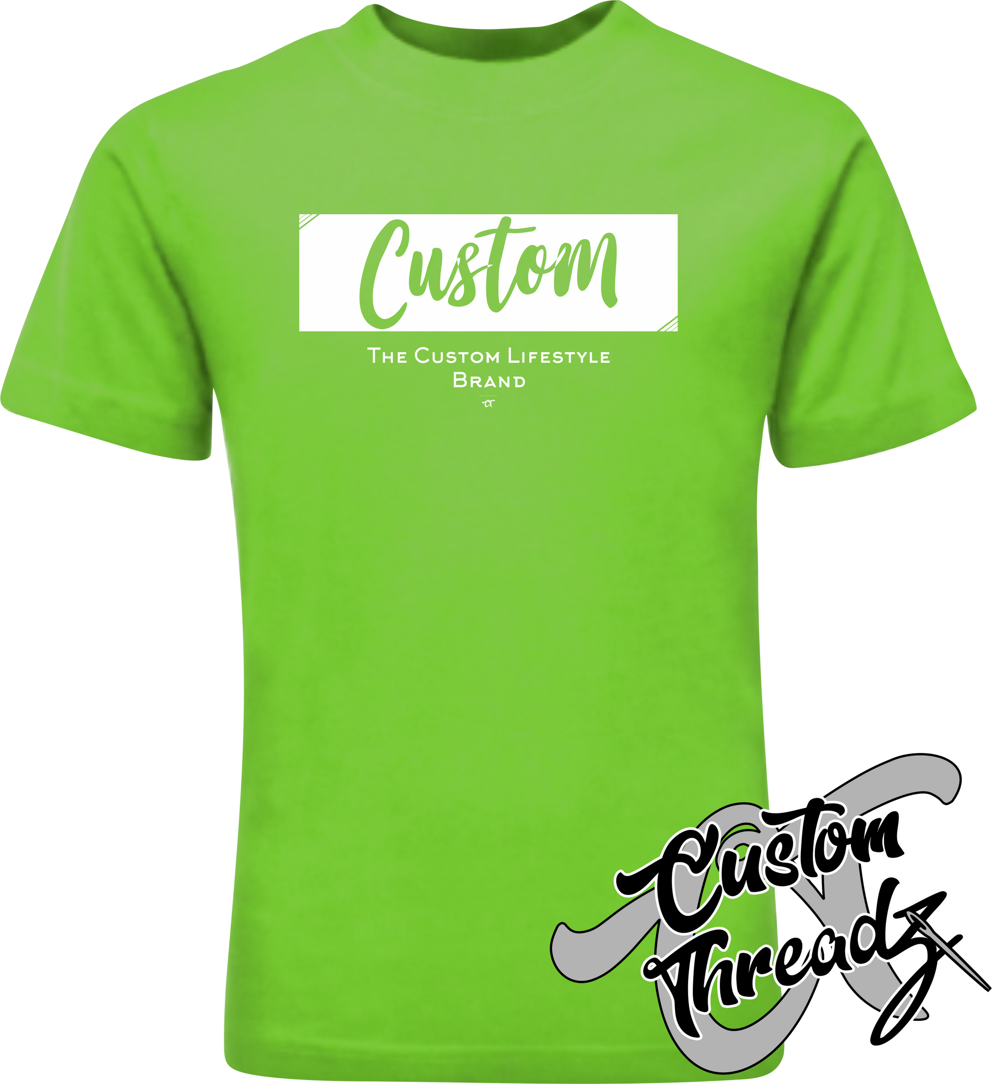 green tee with custom the custom lifestyle brand supreme style DTG printed design