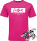 pink tee with custom the custom lifestyle brand supreme style DTG printed design