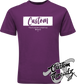 purple tee with custom the custom lifestyle brand supreme style DTG printed design
