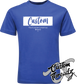 royal blue tee with custom the custom lifestyle brand supreme style DTG printed design