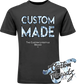 black youth tee with custom made diamond DTG printed design