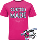 pink tee with custom made diamond DTG printed design
