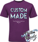 purple youth tee with custom made diamond DTG printed design
