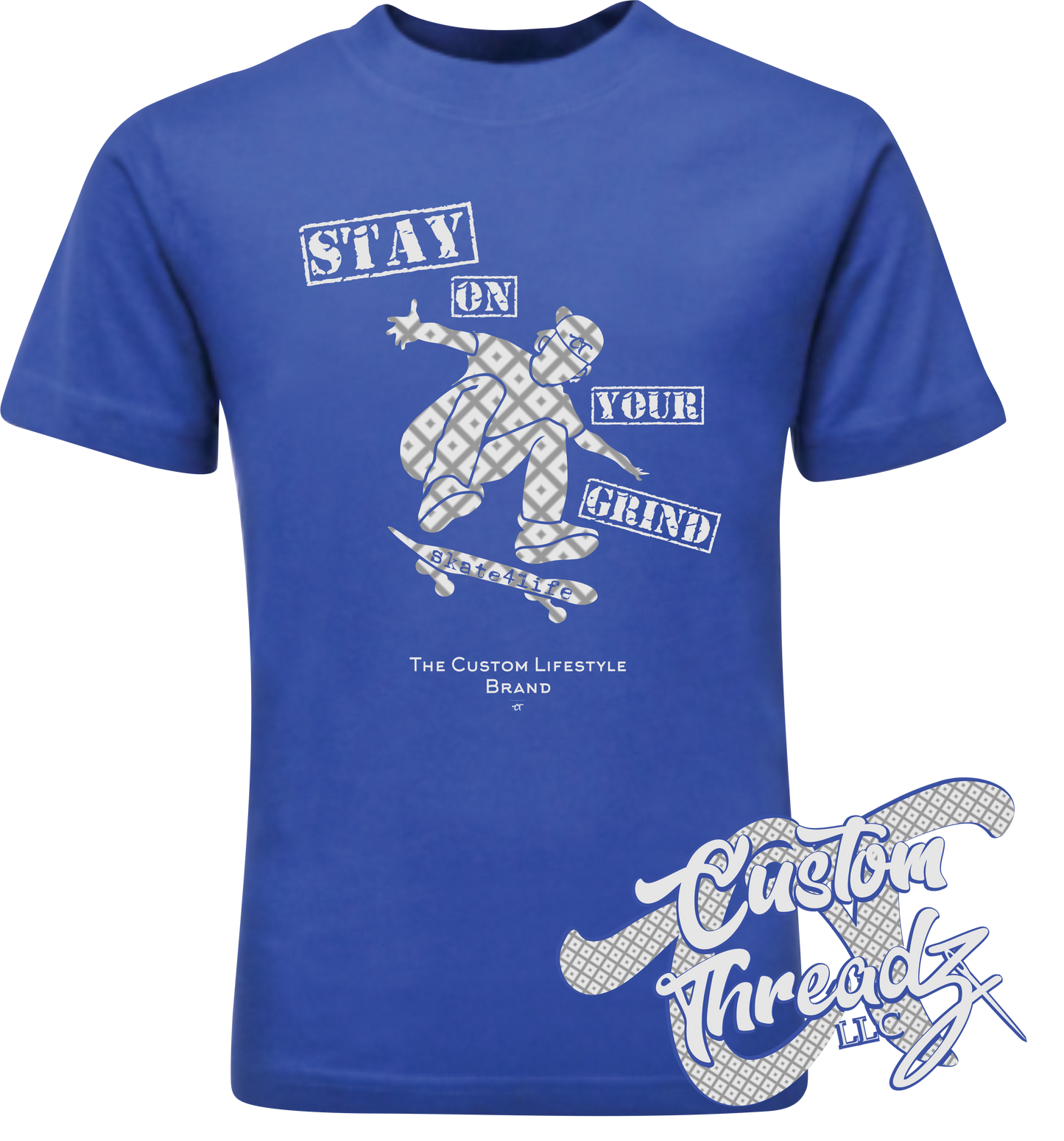 royal cotton t-shirt stay on your grind skate