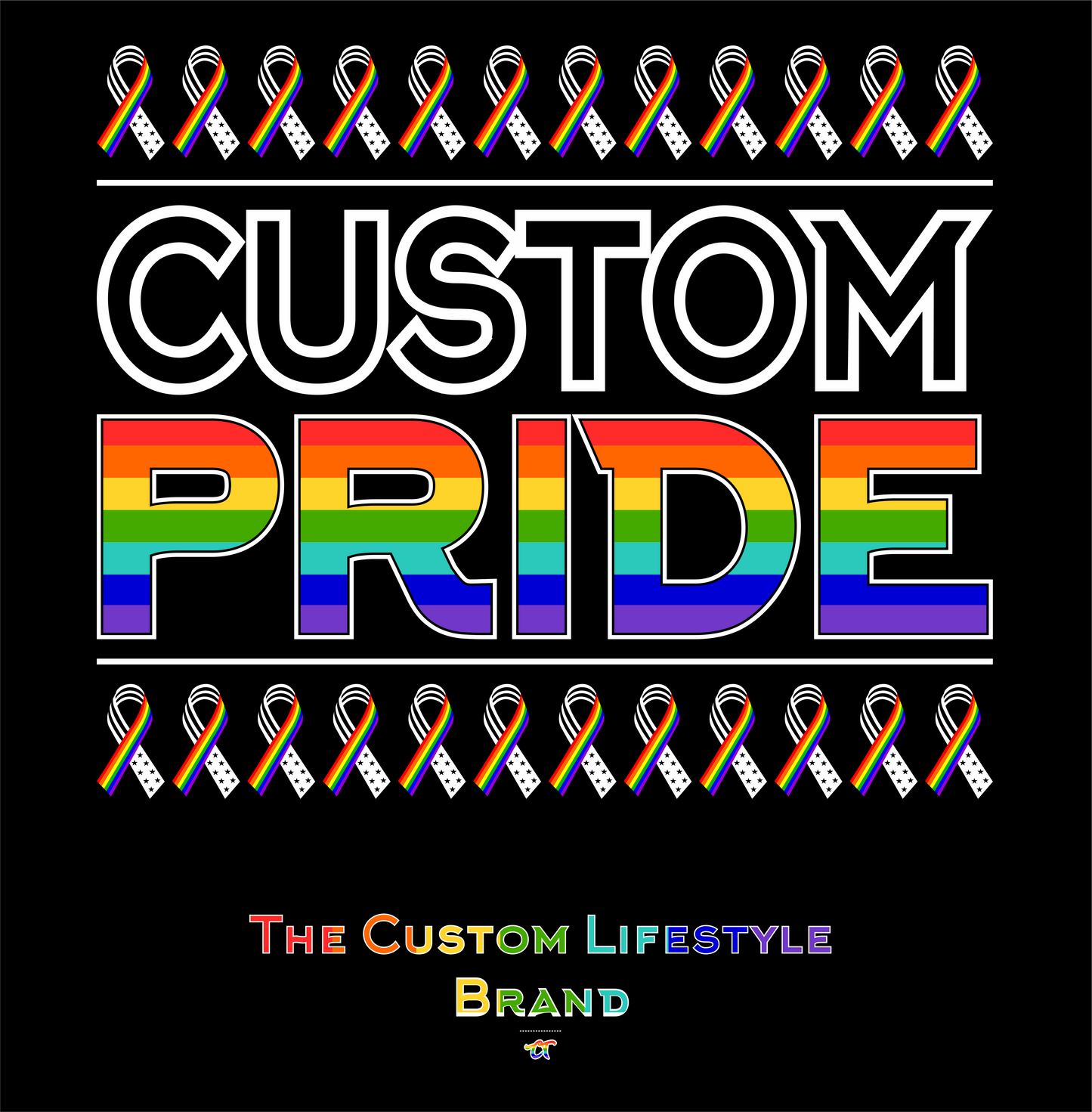custom pride rainbow pride flag DTG design graphic
