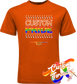 orange tee with custom pride rainbow pride flag DTG printed design