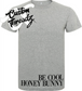 athletic heather tee with be cool honey bun pulp fiction DTG printed design