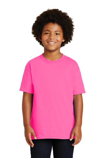 gildan youth ultra cotton t-shirt safety pink