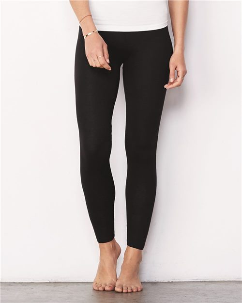 model wearing bella+canvas womens legging in black