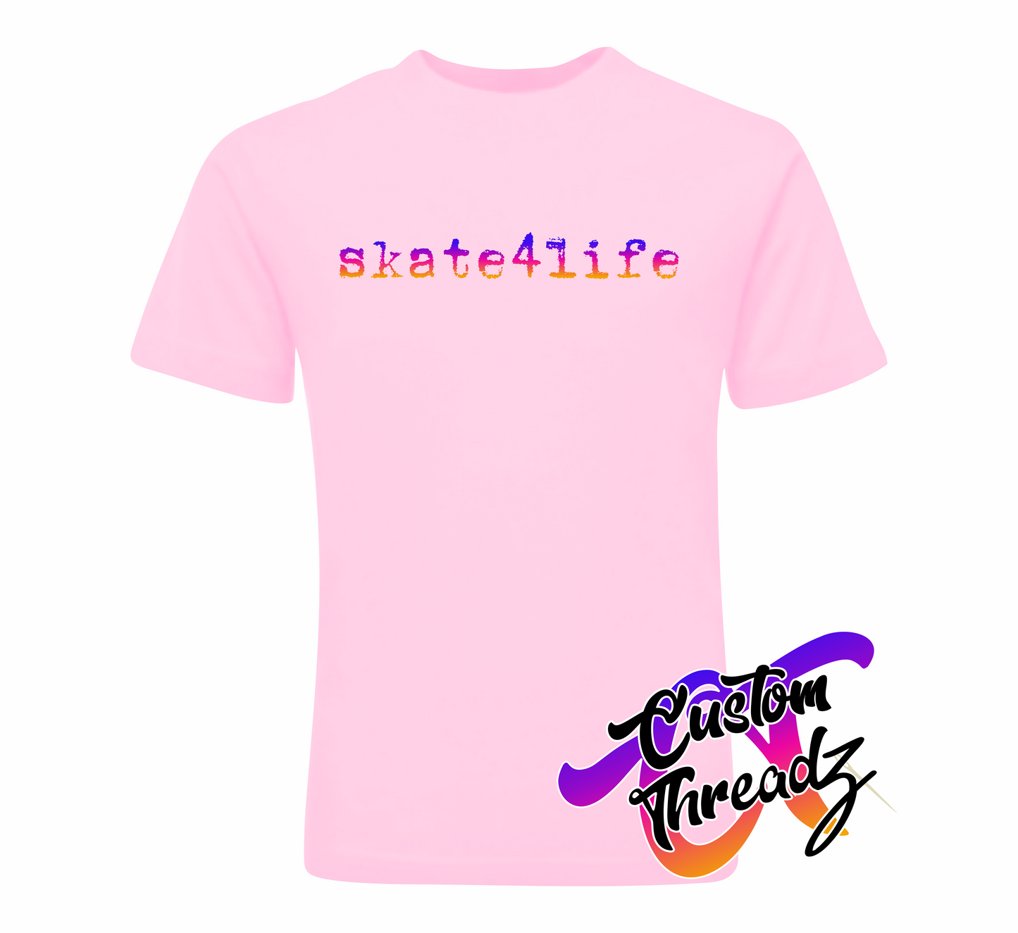 bella+canvas skate4life gradient t-shirt pale pink
