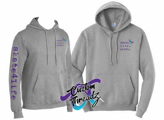 skate4life core cotton hoodie athletic heather