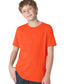 child model wearing next level youth tee in classic orange