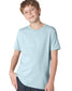 child model wearing next level youth tee in light blue