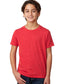 child model wearing next level youth CVC tee in red