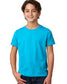 child model wearing next level youth CVC tee in turquoise