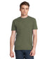 model wearing next level unisex cotton tee in military green