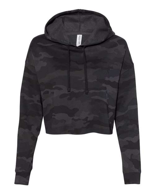 independent trading co cropped hoodie black camo